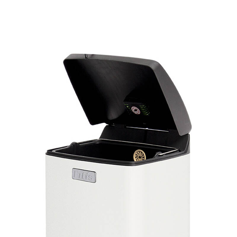 Th&ugrave;ng R&aacute;c Inox Fitis Premium 15L - Vu&ocirc;ng đạp thấp - 3 M&agrave;u (Inox mờ, Trắng, Đen) - SPS1-901, SPS1-904, SPS1-903 image number null